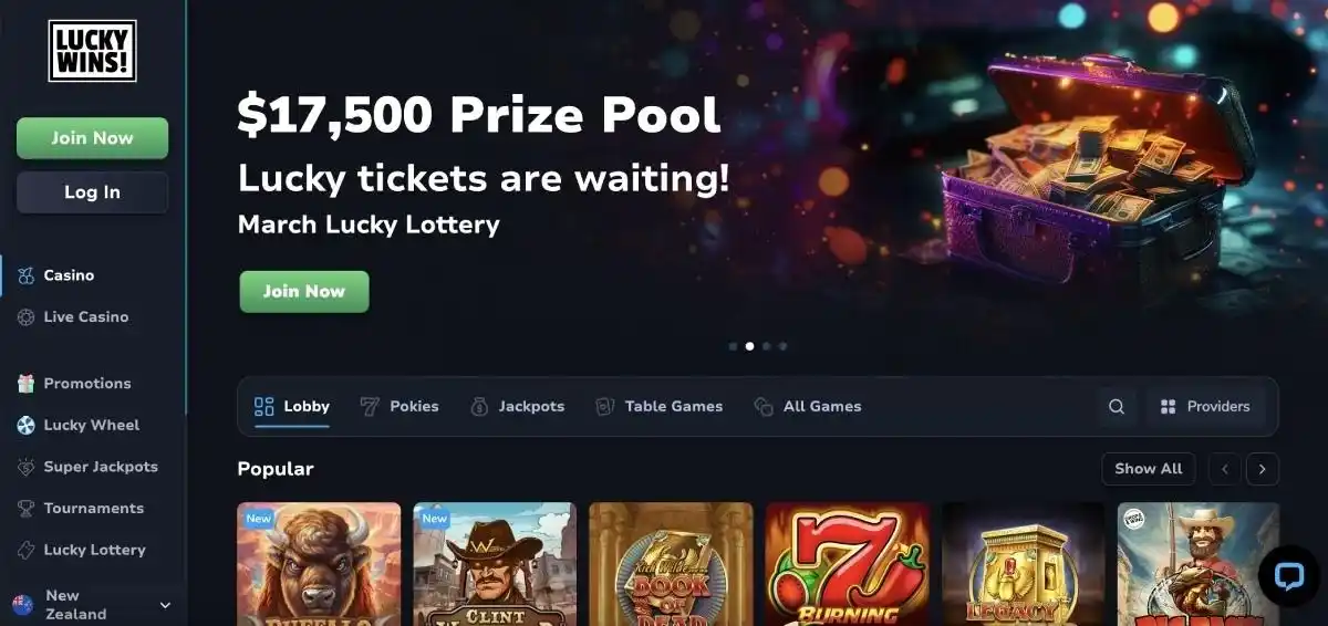 Lucky Wins casino review section 3